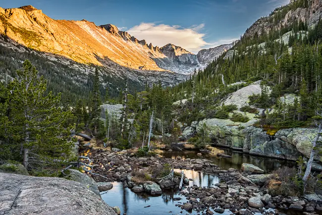 Mills Lake hike on the Bear Lake Road in Rocky Mountain National Park